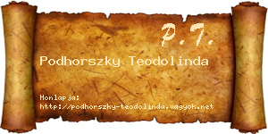 Podhorszky Teodolinda névjegykártya